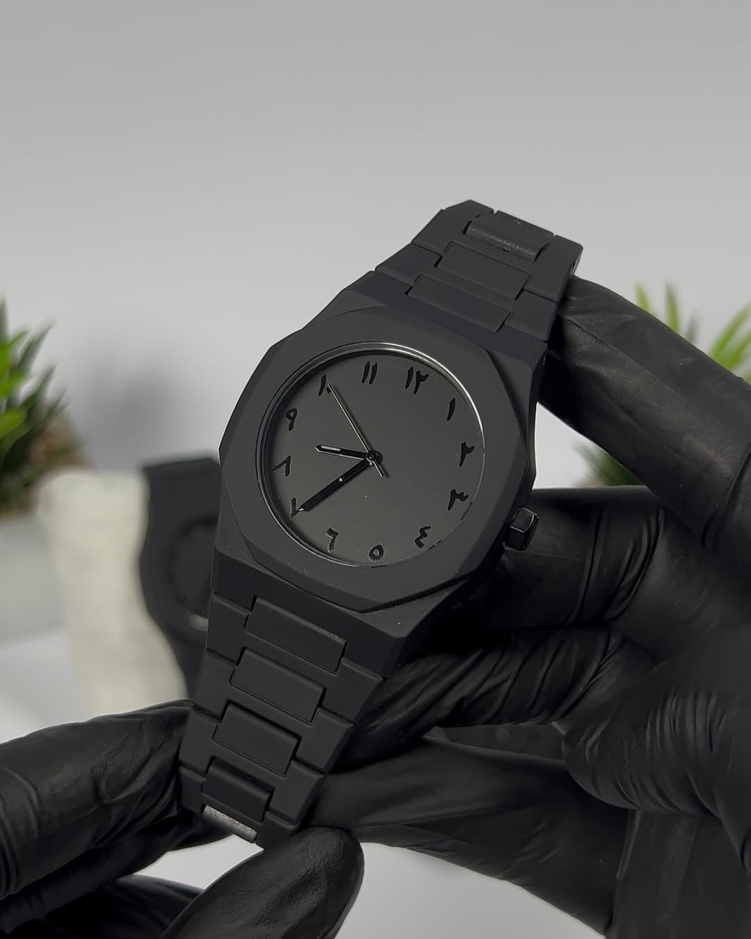 Black Aura Watch Arabic Quartz Watch For Men