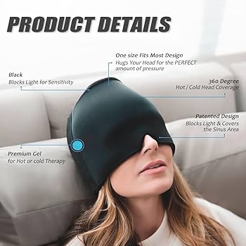 Migraine Relief Hat headache hat Gel Hot Cold Therapy lce Cap For Relieve Pain lce Hat Eye Mask Stress Pressure Pain Relief