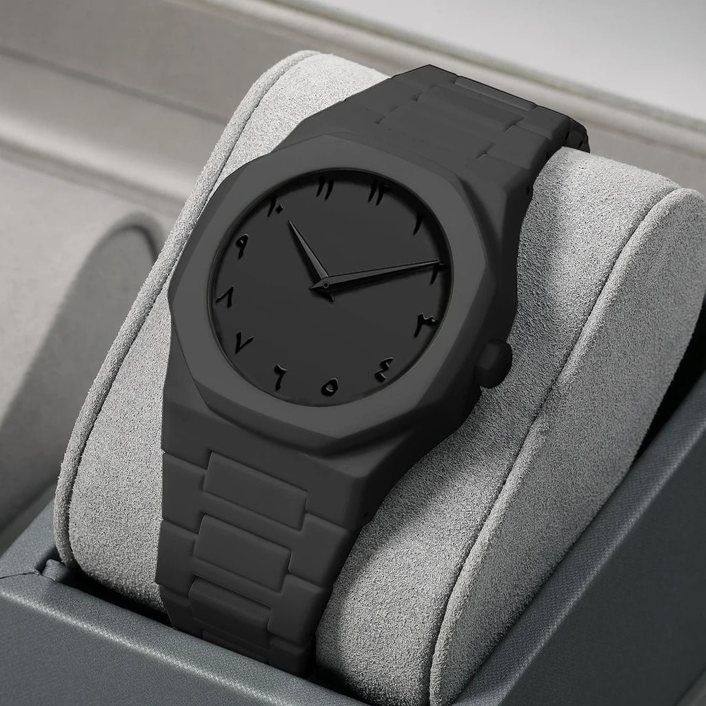 Black Aura Watch Arabic Quartz Watch For Men
