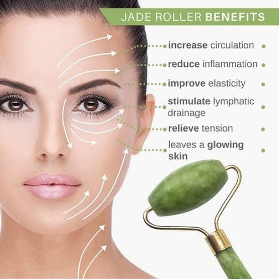 Flawless Jade Roller With Guasha (Marble Stone) Stimulates healthier skin