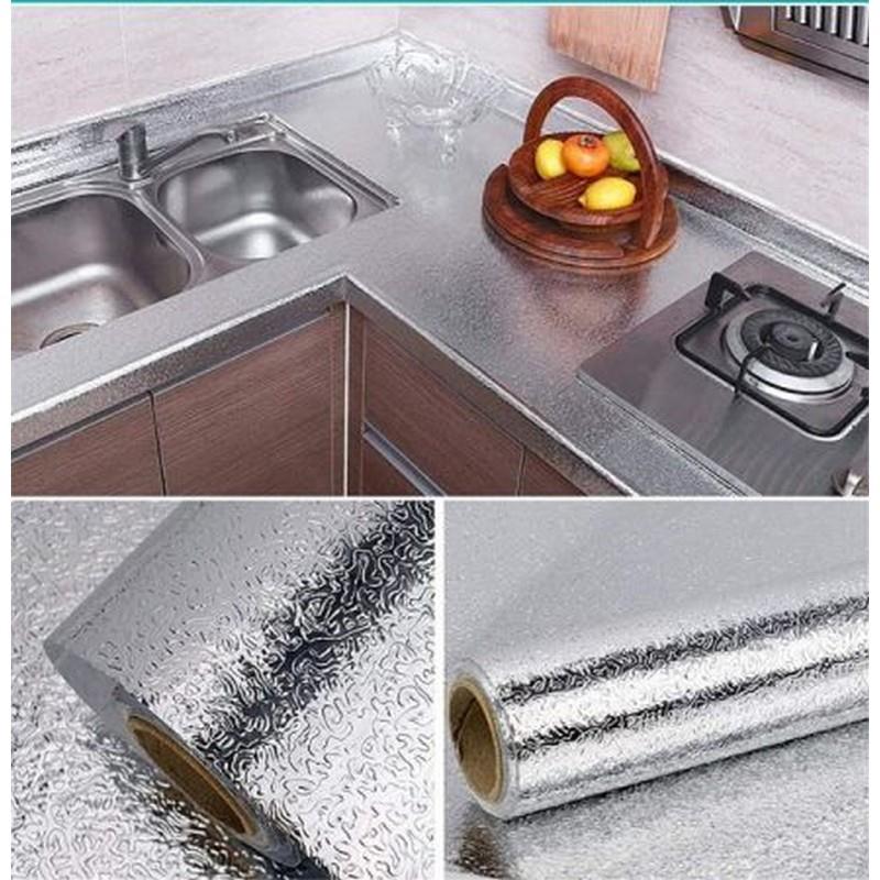 SILVER SELF ADHESIVE KITCHEN OIL-PROOF WATERPROOF ALUMINUM FOIL