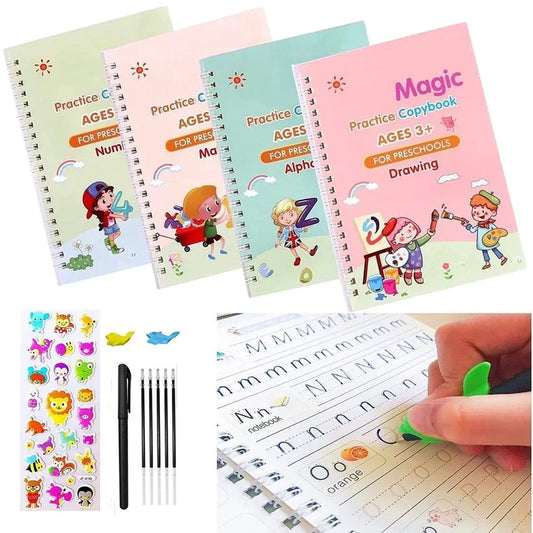 Sank Magic Books Set | 4 Books With Pen & Refills Reusable